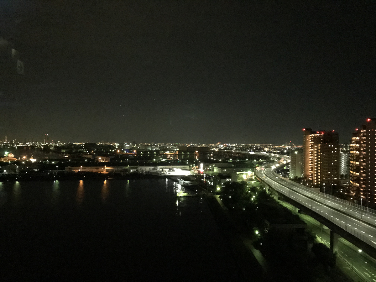 泉大津パーキングエリアの夜景、大阪市内方向